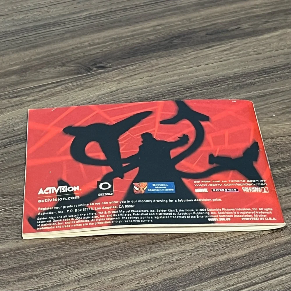 2002 Nintendo Game Boy Advance Spider-Man Activision Game Cartridge And Manual